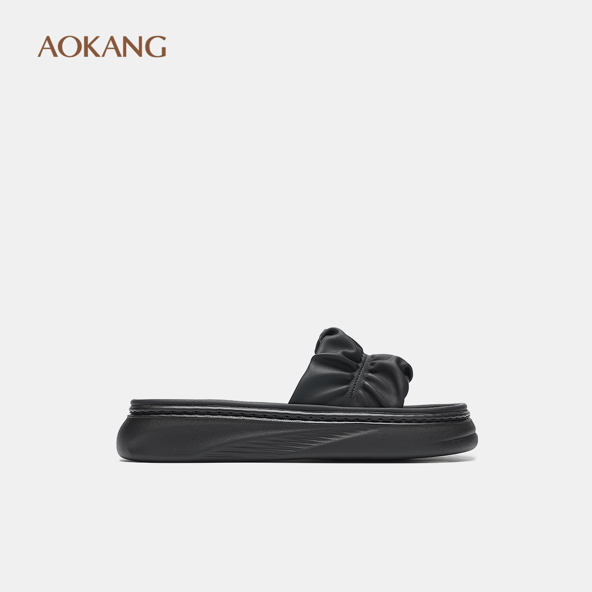 奥康 女鞋2025夏季拖鞋软底沙滩鞋柔美云褶度假风凉拖门店发货