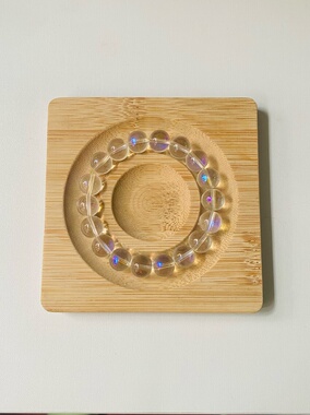 贝壳子原创设计电镀镭射水晶玻璃简约日常款百搭手串手饰饰品