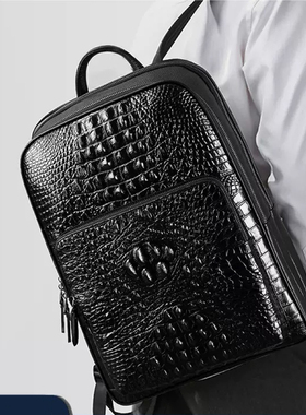 星晚晚【真皮背包】男士款高级质感头层牛皮双肩包出差户外旅行包