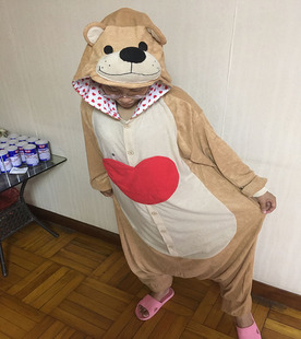 爱心熊卡通连体睡衣男女情侣可爱动物成人家居服演出 care bears