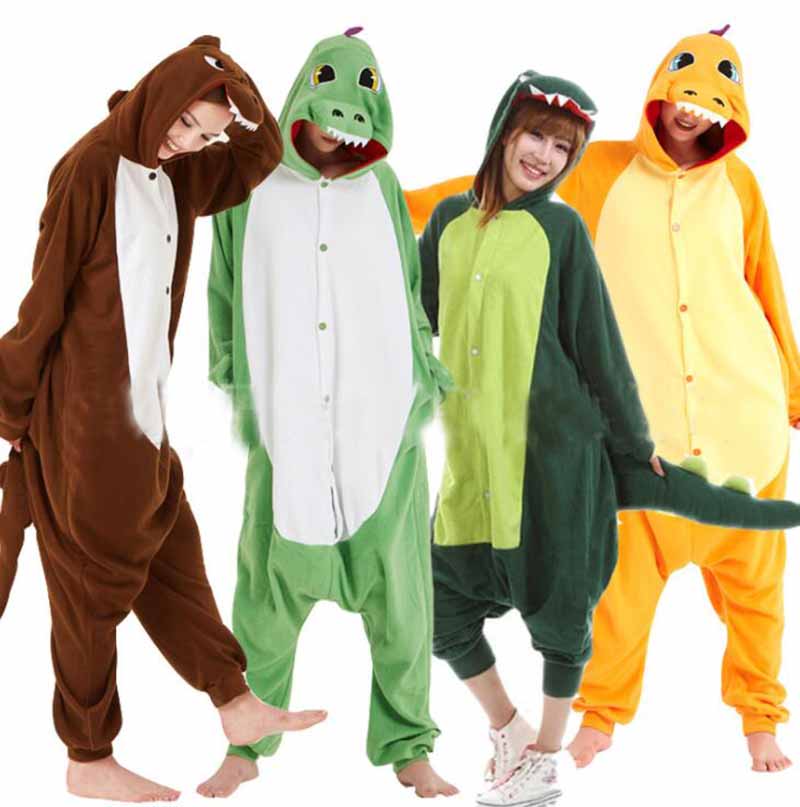 卡通摇粒绒动漫恐龙演出连体睡衣