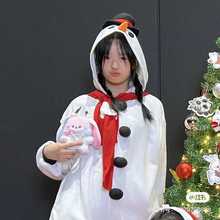 憨妮爱豆同款MINJI卡通动物连体睡衣圣诞老人圣诞鹿雪人可爱外穿