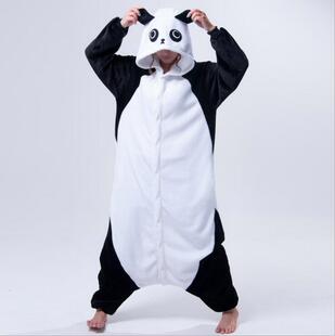 卡通情侣功夫熊猫动物连体睡衣男女法兰绒家居服 onesie kigurumi