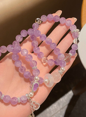 仙女风清新甜美天然薰衣草紫水晶手链轻奢高级感葫芦福禄花神
