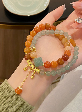 复古手链小众绿东陵文艺女