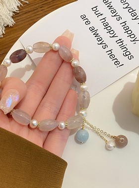 清森系超仙玉石手链平安扣