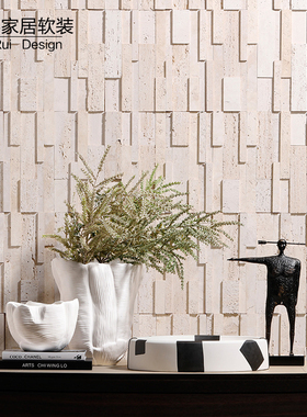 北欧风白色客餐桌圆托盘金属花瓶