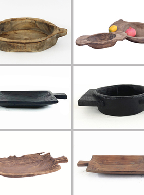 木摆盘茶几复古工艺托盘收纳摆件