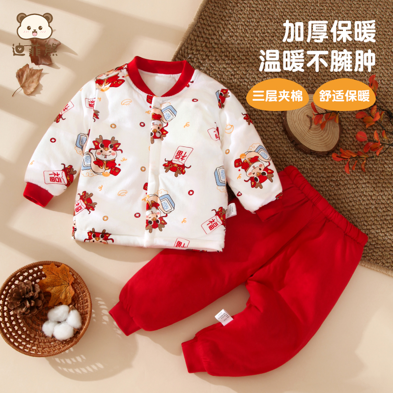 婴儿棉服秋冬加厚保暖棉衣棉裤