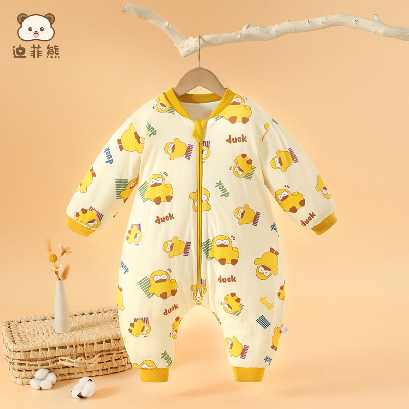 婴儿睡袋秋冬季恒温分腿睡衣