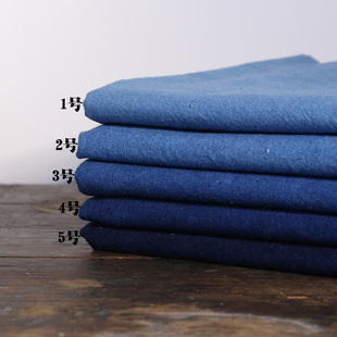 手工时靛蓝染布料纯棉服装面料宽幅刺子绣植物染草木染diy布艺组