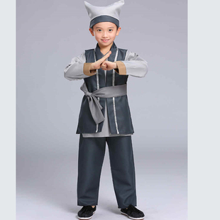 儿童学生古装掌柜管家小厮衙役仆人丫鬟表演服农夫柴夫车夫款式