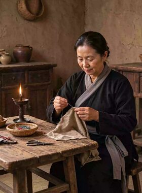 棉麻汉服古代丫鬟衣服孟婆老奶奶