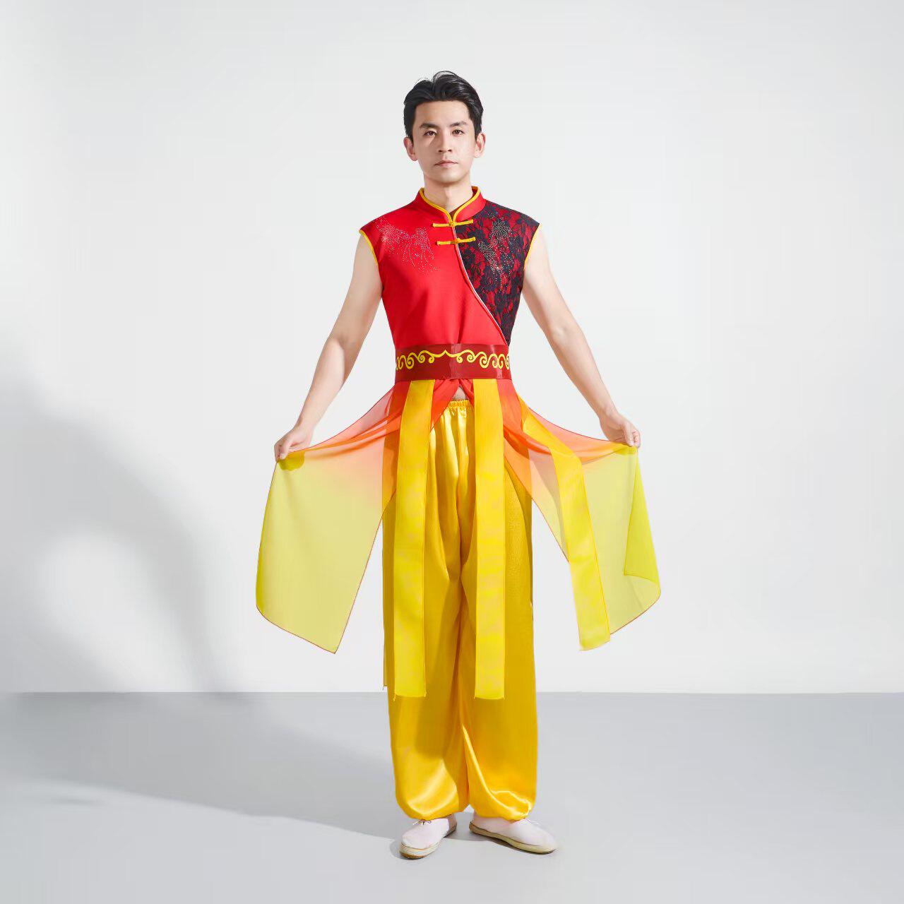 中国风喜庆打鼓服成人儿童男女款