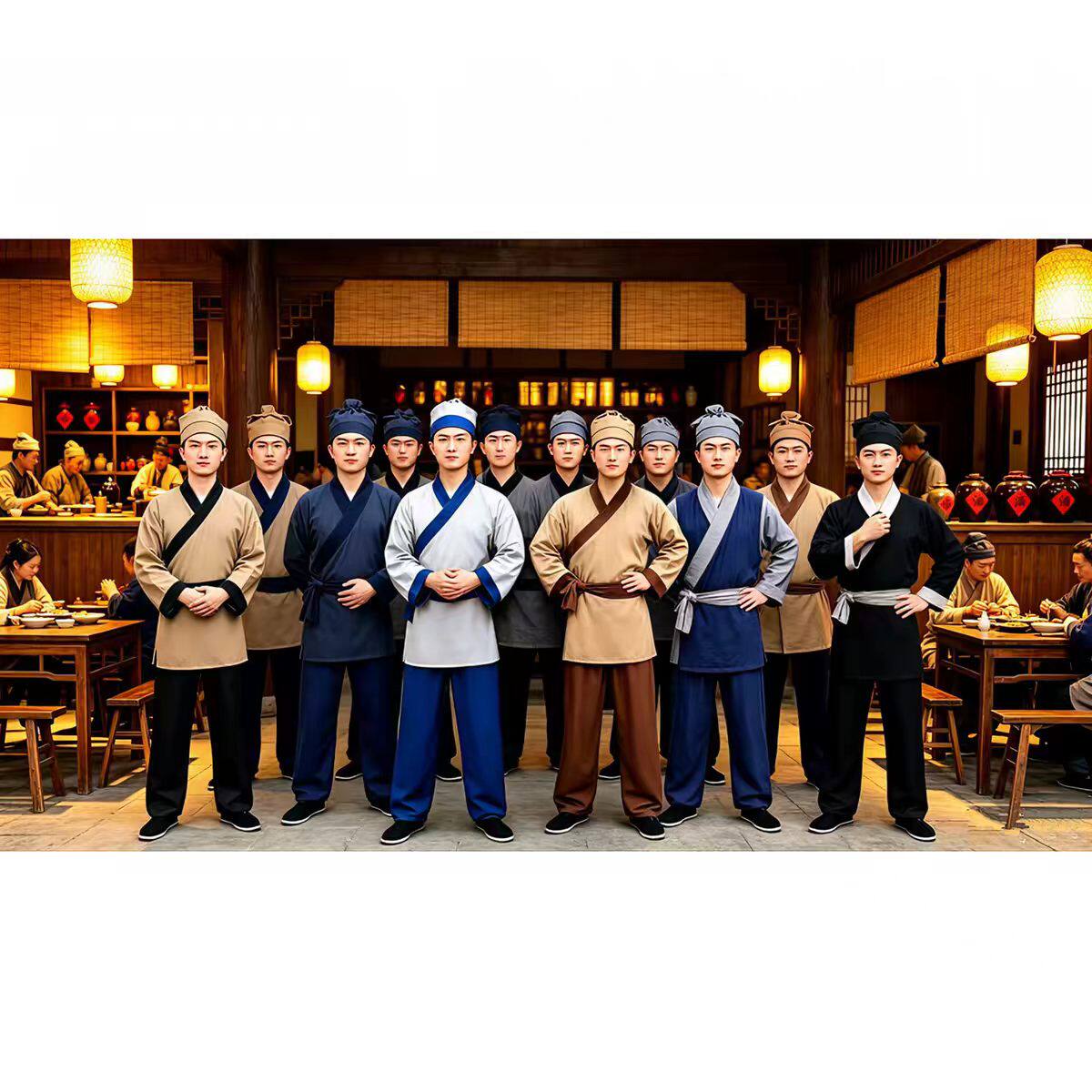 古代店小二服装家丁跑堂古装话剧武松打虎百姓农夫伙计表演服装