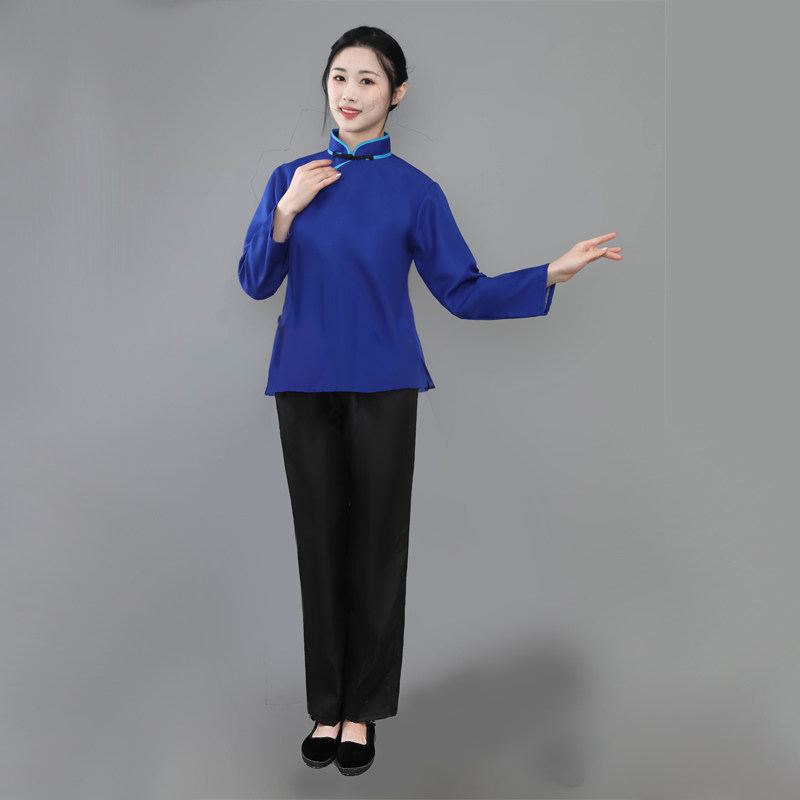 农村村姑服装阿庆嫂演出服民国碎