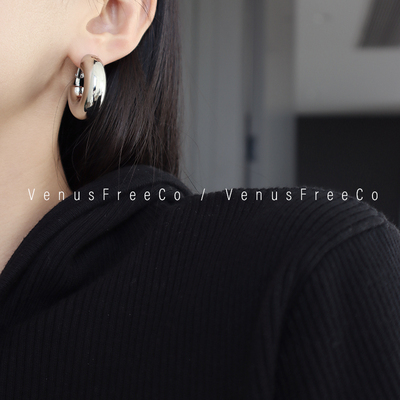 欧美18k镀金加粗耳圈耳环