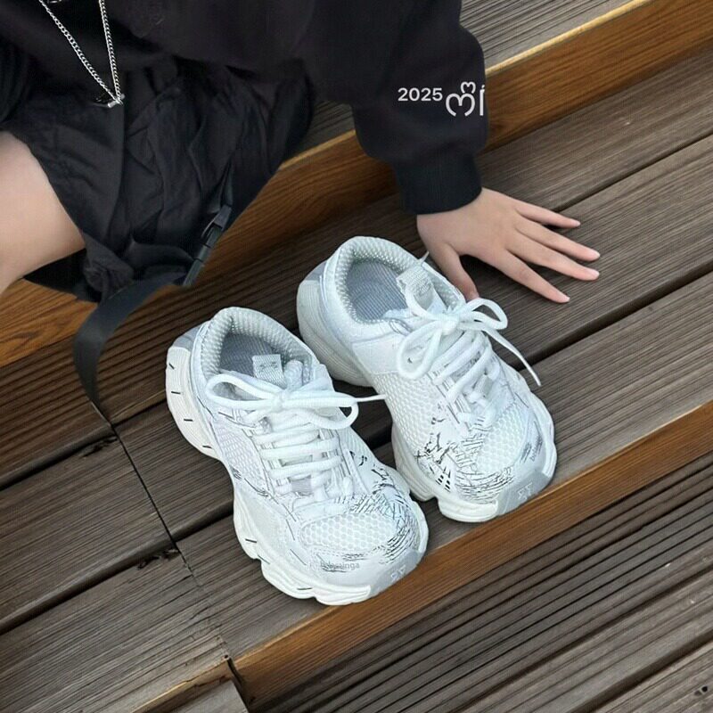 男童老爹鞋2026新款儿童跑步鞋透气春秋季女童运动鞋软底休闲鞋子