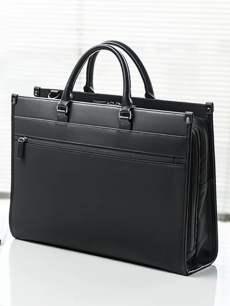 SANWA Supply电脑包单肩包斜挎包日式商务手提包双隔层大容量防泼水时尚男女休闲通勤横款适用15.6英寸笔记本