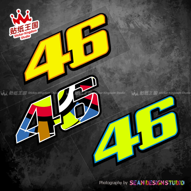 适用motogp车手 46罗西 agv 摩托车个性装饰贴纸改装防水反光贴