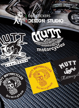 适用大韩大脚怪MUTT摩托车贴纸 游侠油箱头盔轻骑250侧盖黑色贴花