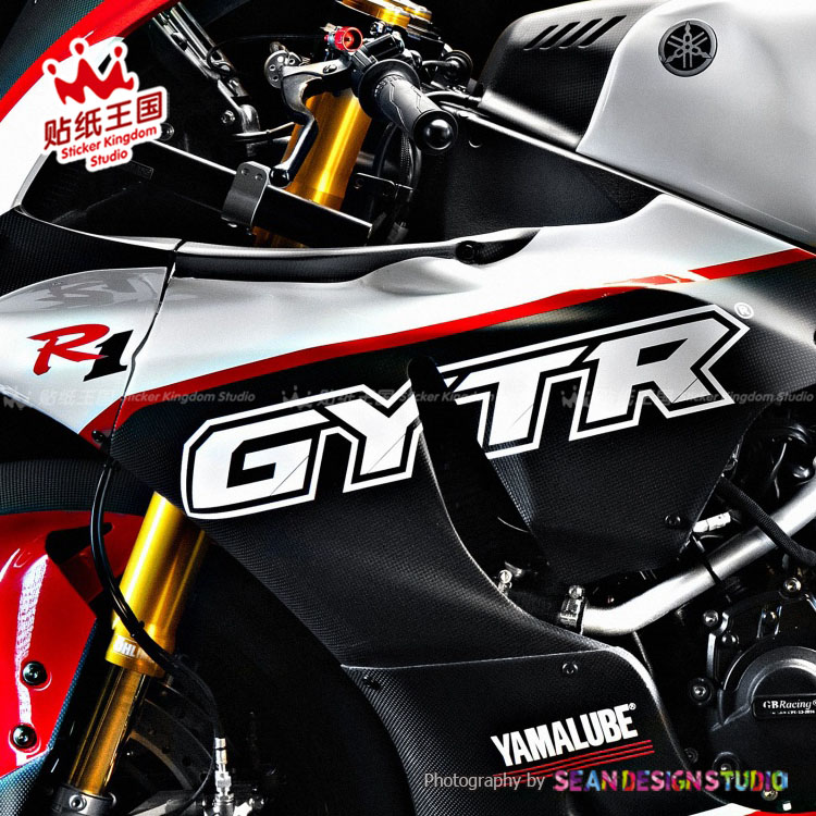 适用YAMAHA GYTR车队 R1 R1M R3 R6 R7摩托车装饰贴纸反光车贴