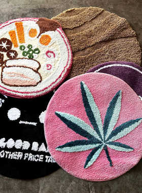 GOODBAI Nice To Meet You毛绒地毯 各种潮流圆形地垫 合集 圆垫