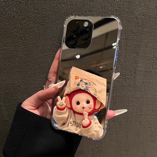 可爱M记麦门搞怪头像适用iPhone18promax手机壳16e少女15Pro苹果14卡通xr补妆12pro公仔13萌宠17镜面7潮8plus