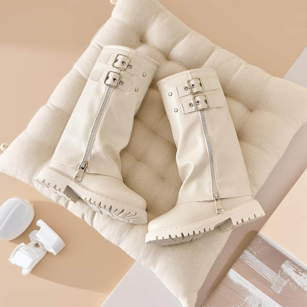 女童长筒白靴儿童洋气小公主靴子表演走秀舞蹈模特马丁靴女孩皮靴,童鞋/婴儿鞋/亲子鞋,皮靴,淘宝优惠券,粉丝福利购,淘宝优惠卷