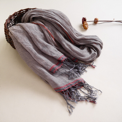 亚麻披肩亚麻文艺风百搭围巾春秋