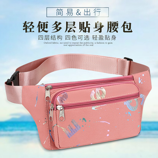 时尚 新款 女士斜挎包女手机包零钱包女多隔层休闲潮流腰包腰包胸前