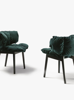 意大利edra -BlueVelvet同款被窝般舒适现代艺术设计单人椅子上海