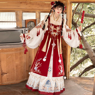 原创明制汉服女加厚毛领方领长款比甲交领琵琶袖马面裙9427小神仙