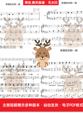 你我经历的一刻-王菲 共18个版本 钢琴谱 钢琴简谱 电子格式
