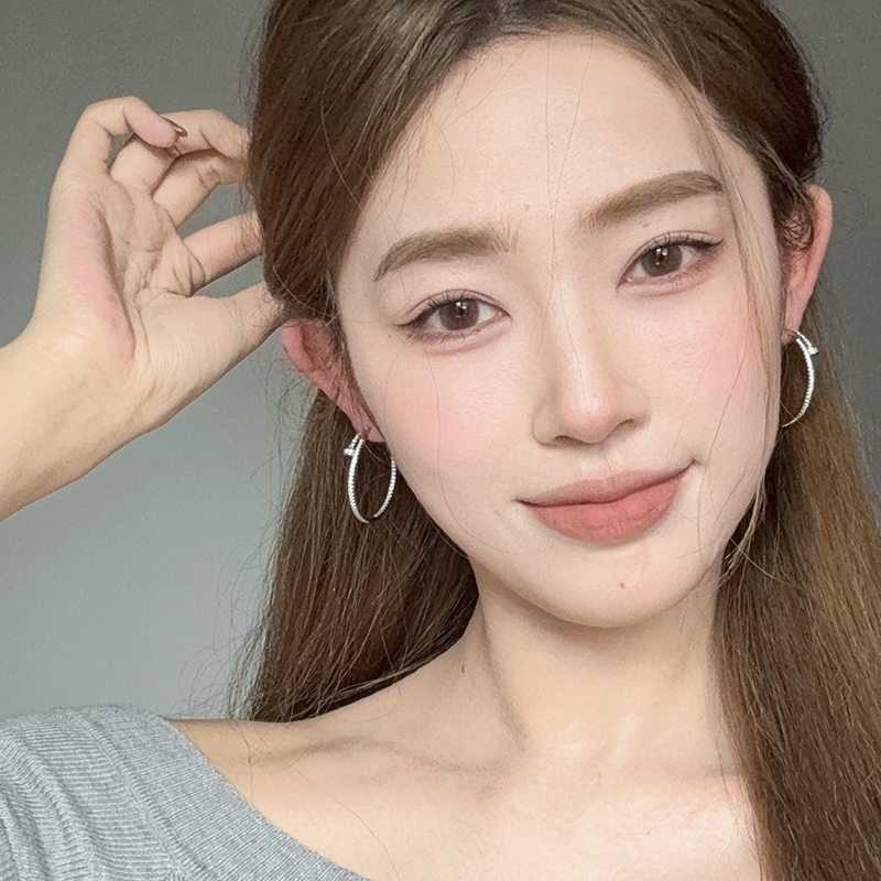 独特钉子造型满钻大圈圈耳环耳圈