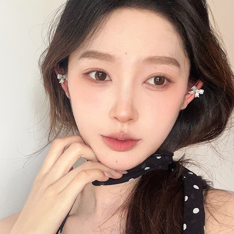 气质轻奢高级感水钻蝴蝶结耳夹