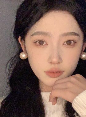 复古赫本风棉花珍珠耳钉女