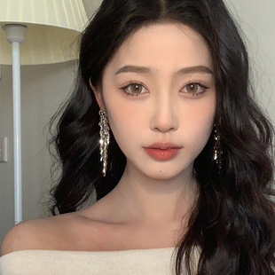 设计感金属麦穗流苏耳环大气高级感耳坠气质小众独特夸张瀑布耳饰