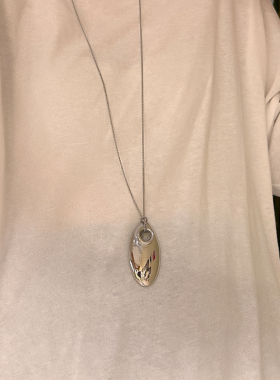 PLOW向日葵欧尼同款银色水滴长款项链小众高级感吊坠ins风毛衣链