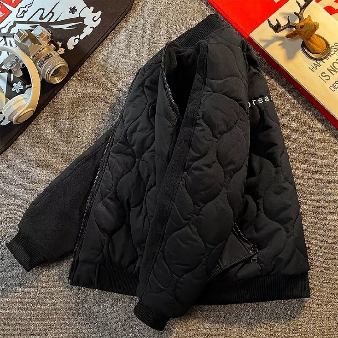 菱形格棒球服棉衣男女款潮牌复古短款棉服秋冬季新款宽松棉袄外套