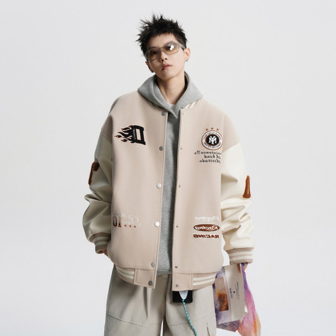 美式复古刺绣棒球棉服男款秋冬季加厚保暖潮流飞行员夹克棉衣外套