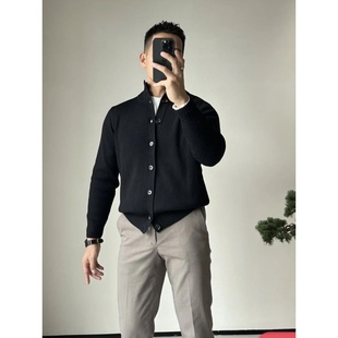 老钱风纯色简约半高领毛衣男女秋冬高级感cleanfit针织衫开衫外套