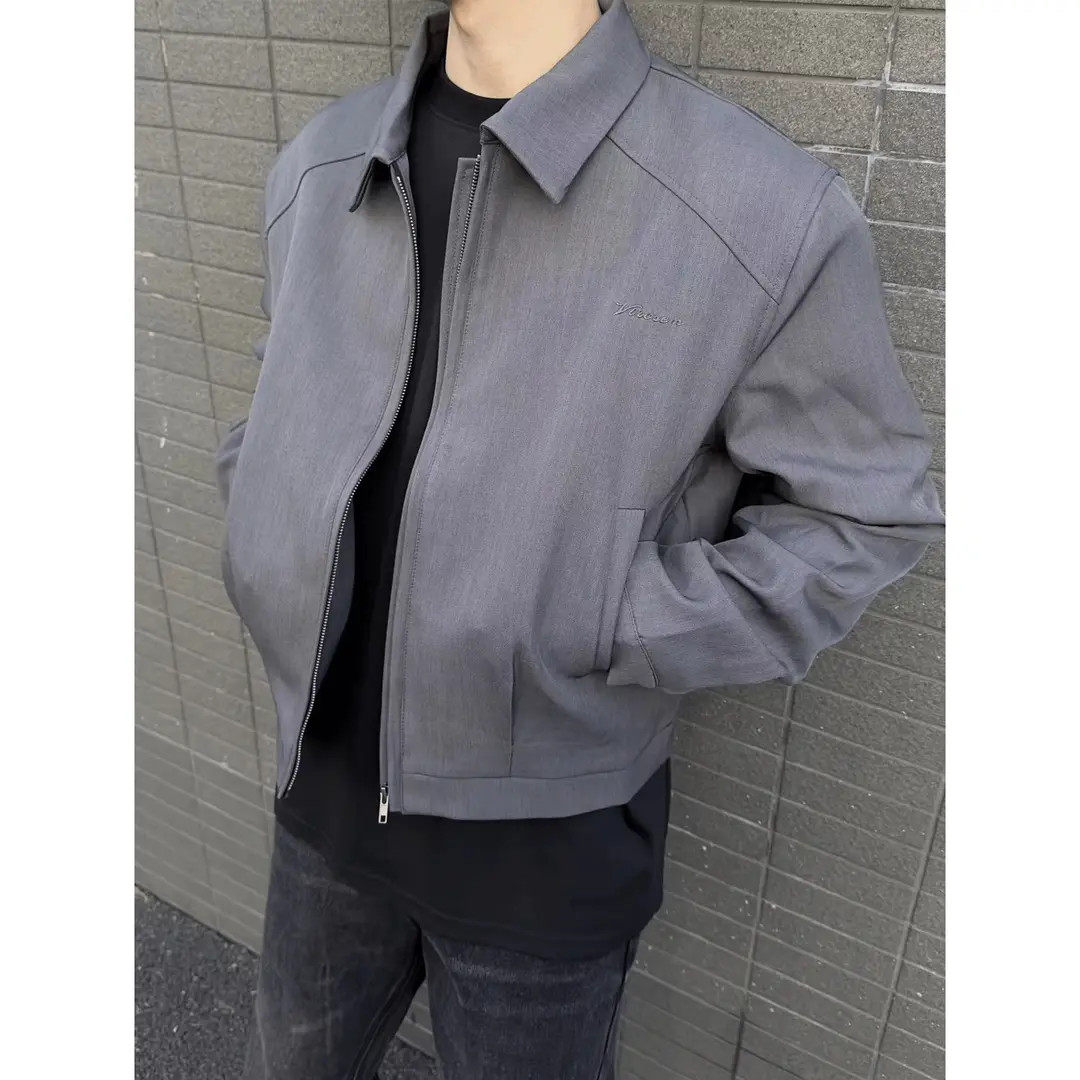 美式复古西装夹克垫肩宽松休闲外套男女8225