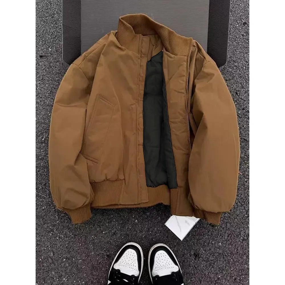 cleanfit美式飞行夹克棉服男款冬季加厚立领棒球服高级感棉衣外套