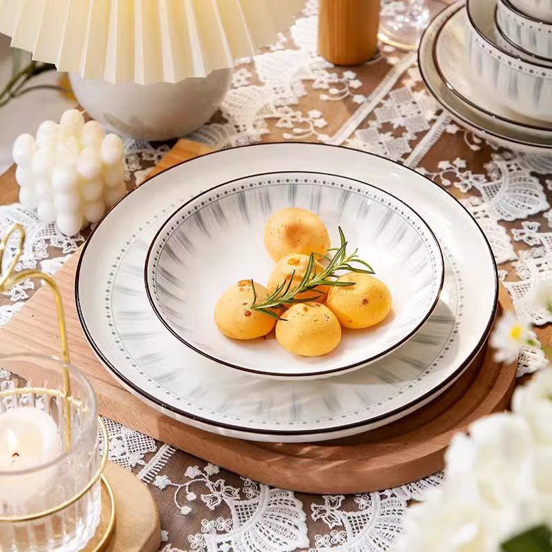 简约陶瓷餐具套装家用盘子菜盘耐高温加厚高颜值网红水果盘日式盘,餐饮具,盘,淘宝优惠券,粉丝福利购,淘宝优惠卷