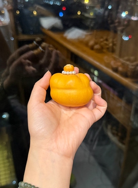 熊脸钱袋子葫芦手把件 书包葫芦