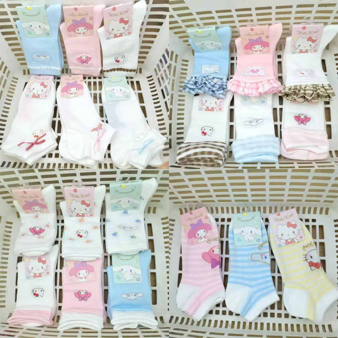 名创优品三丽鸥春日花语袜子
