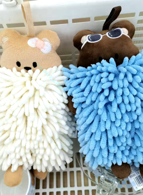 MINISO名创优品GWEN BEAR奶油小熊雪尼尔擦手巾可挂吸水速干毛巾