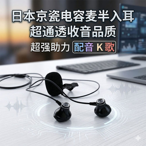 电容麦！日本京瓷带麦耳机 K歌游戏网课会议 CK350IS EX155AP T5