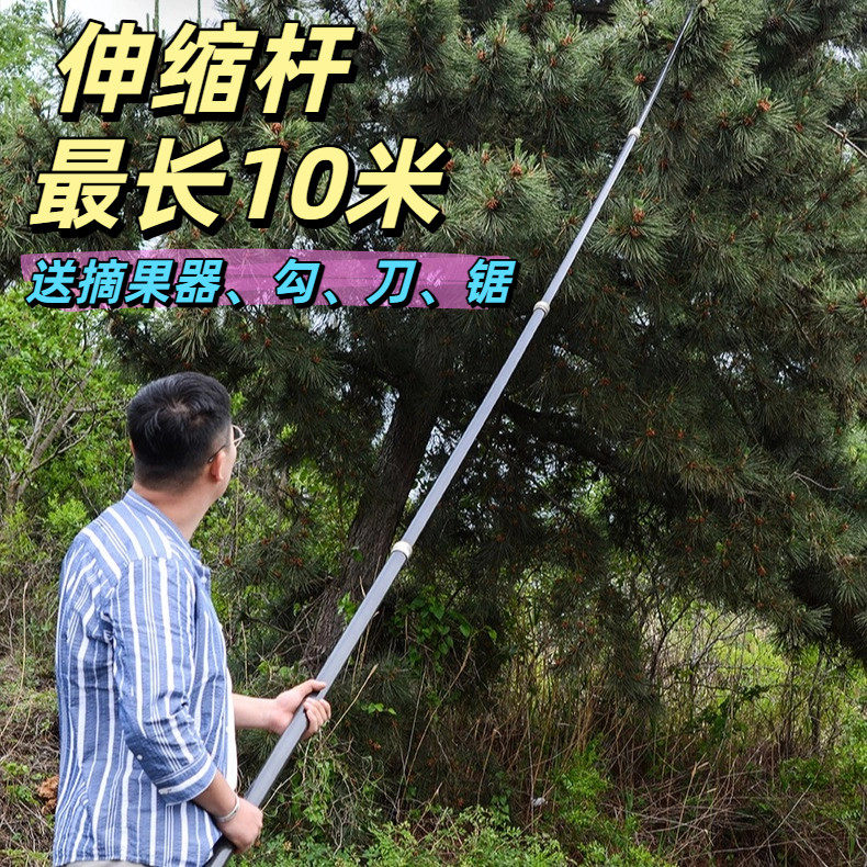 打栗子伸缩杆摘水果神器李子柿子枇杷苹果枣桃梨杨梅勾芒果杏高空